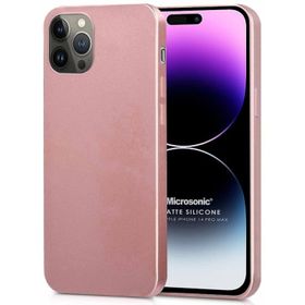 Microsonic iPhone 14 Pro Max Matte Silikon Mor Cep Telefonu Kılıfı
