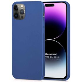 Microsonic iPhone 14 Pro Max Matte Silikon Mor Cep Telefonu Kılıfı