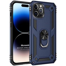 Microsonic iPhone 14 Pro Military Ring Holder Kırmızı Cep Telefonu Kılıfı