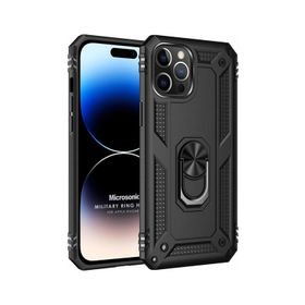 Microsonic iPhone 14 Pro Military Ring Holder Kırmızı Cep Telefonu Kılıfı