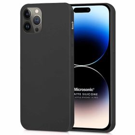 Microsonic iPhone 14 Pro Siyah Matte Silikon Cep Telefonu Kılıfı