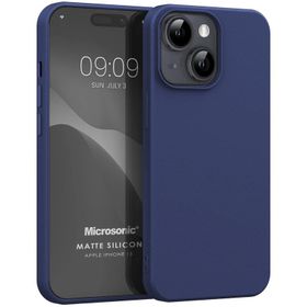 Microsonic iPhone 15 Matte Silikon Lacivert Cep Telefonu Kılıfı