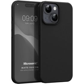 Microsonic iPhone 15 Plus Matte Silikon Siyah Cep Telefonu Kılıfı