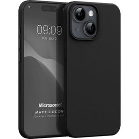 Microsonic iPhone 15 Plus Matte Silikon Siyah Cep Telefonu Kılıfı