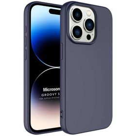 Microsonic iPhone 15 Pro Groovy Soft Derin Mor Cep Telefonu Kılıfı