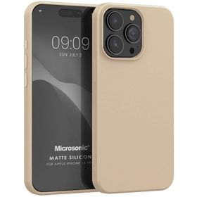 Microsonic iPhone 15 Pro Matte Silikon Siyah Cep Telefonu Kılıfı