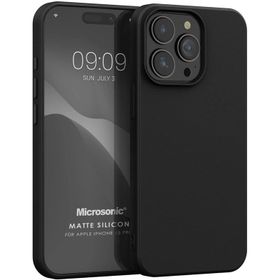 Microsonic iPhone 15 Pro Matte Silikon Siyah Cep Telefonu Kılıfı