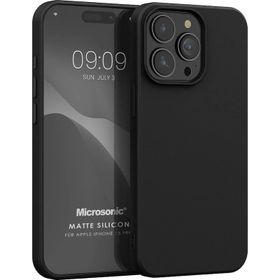 Microsonic iPhone 15 Pro Matte Silikon Siyah Cep Telefonu Kılıfı