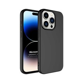 Microsonic iPhone 15 Pro Max Groovy Soft Derin Siyah Cep Telefonu Kılıfı