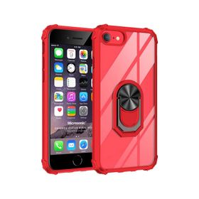 Microsonic iPhone 6S Grande Clear Ring Holder Kırmızı Cep Telefonu Kılıfı