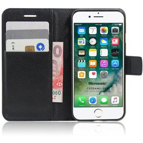Microsonic iPhone Se 2022 Cüzdanlı Deri Kırmızı Cep Telefonu Kılıfı