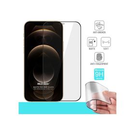 Microsonic iPhone Uyumlu 12 Pro Max Seramik Matte Flexible Siyah Ekran Koruyucu
