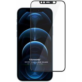 Microsonic iPhone Uyumlu 12 Pro Secret Camslider Glass Siyah Cam Ekran Koruyucu