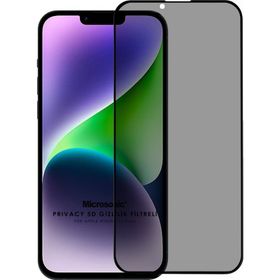 Microsonic iPhone Uyumlu 14 Plus Privacy 5d Gizlilik Filtreli Siyah Cam Ekran Koruyucu