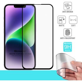 Microsonic iPhone Uyumlu 14 Plus Seramik Matte Flexible Siyah Ekran Koruyucu