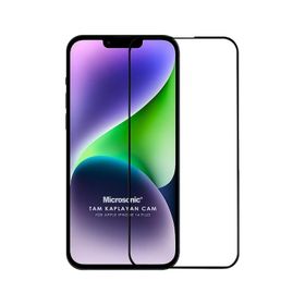 Microsonic iPhone Uyumlu 14 Plus Tam Kaplayan Temperli Siyah Cam Ekran Koruyucu