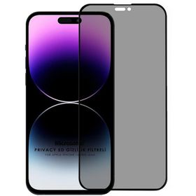 Microsonic iPhone Uyumlu 14 Pro Max Privacy 5D Gizlilik Filtreli Siyah Cam Ekran Koruyucu