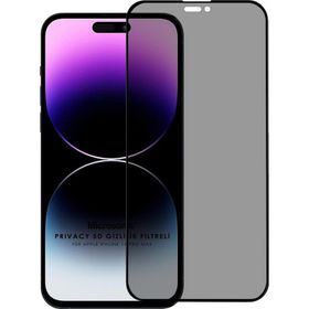 Microsonic iPhone Uyumlu 14 Pro Max Privacy 5D Gizlilik Filtreli Siyah Cam Ekran Koruyucu