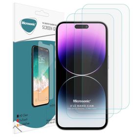 Microsonic iPhone Uyumlu 14 Pro Max Screen Protector Nano Glass 3 Adet Cam Ekran Koruyucu