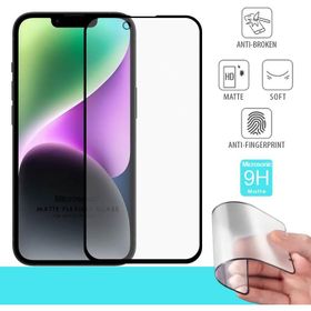 Microsonic iPhone Uyumlu 14 Seramik Matte Flexible Siyah Ekran Koruyucu