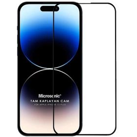Microsonic iPhone Uyumlu 15 Plus Tam Kaplayan Temperli Siyah Cam Ekran Koruyucu