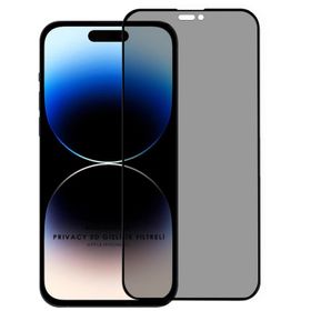 Microsonic iPhone Uyumlu 15 Privacy 5D Gizlilik Filtreli Siyah Cam Ekran Koruyucu