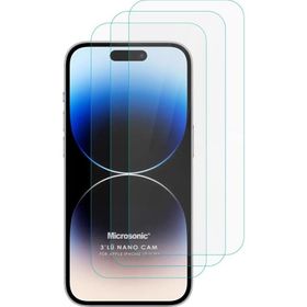 Microsonic iPhone Uyumlu 15 Pro Max Screen Protector Nano Glass 3 Adet Cam Ekran Koruyucu