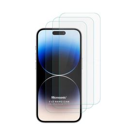 Microsonic iPhone Uyumlu 15 Pro Max Screen Protector Nano Glass 3 Adet Cam Ekran Koruyucu