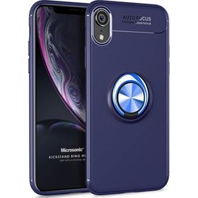 Microsonic iPhone XR Kickstand Ring Holder Siyah Cep Telefonu Kılıfı