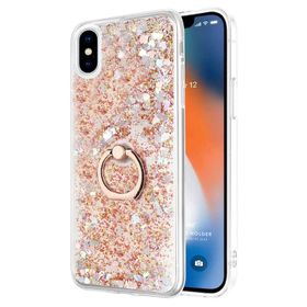 Microsonic iPhone XS Glitter Liquid Holder Pembe Cep Telefonu Kılıfı