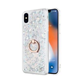 Microsonic iPhone XS Glitter Liquid Holder Pembe Cep Telefonu Kılıfı