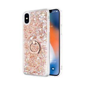 Microsonic iPhone XS Glitter Liquid Holder Pembe Cep Telefonu Kılıfı