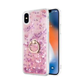 Microsonic iPhone XS Glitter Liquid Holder Pembe Cep Telefonu Kılıfı