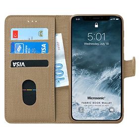 Microsonic iPhone XS Max Fabric Book Wallet Kılıf