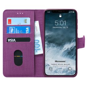 Microsonic iPhone XS Max Fabric Book Wallet Kılıf