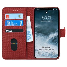 Microsonic iPhone XS Max Fabric Book Wallet Kılıf