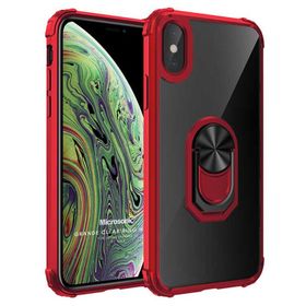 Microsonic iPhone XS Max Grande Clear Ring Holder Siyah Cep Telefonu Kılıfı
