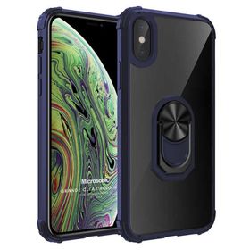Microsonic iPhone XS Max Grande Clear Ring Holder Siyah Cep Telefonu Kılıfı
