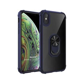Microsonic iPhone XS Max Grande Clear Ring Holder Siyah Cep Telefonu Kılıfı