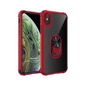 Microsonic iPhone XS Max Grande Clear Ring Holder Siyah Cep Telefonu Kılıfı