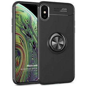Microsonic iPhone XS Max Kickstand Ring Holder Kırmızı Cep Telefonu Kılıfı