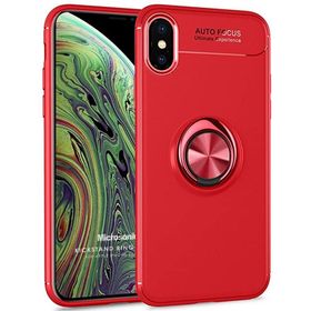 Microsonic iPhone XS Max Kickstand Ring Holder Kırmızı Cep Telefonu Kılıfı