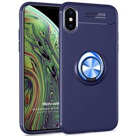 Microsonic iPhone XS Max Kickstand Ring Holder Kırmızı Cep Telefonu Kılıfı