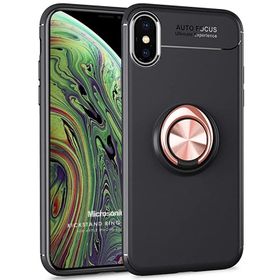 Microsonic iPhone XS Max Kickstand Ring Holder Kırmızı Cep Telefonu Kılıfı