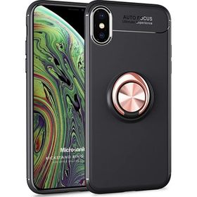 Microsonic iPhone XS Max Kickstand Ring Holder Kırmızı Cep Telefonu Kılıfı