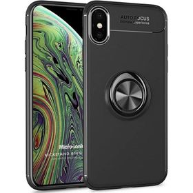 Microsonic iPhone XS Max Kickstand Ring Holder Kırmızı Cep Telefonu Kılıfı
