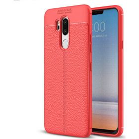 Microsonic LG G7 Deri Dokulu Silikon Kırmızı Kılıf