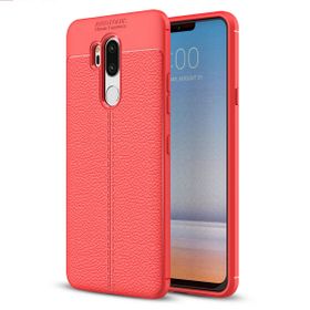 Microsonic LG G7 Deri Dokulu Silikon Kırmızı Kılıf