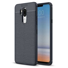 Microsonic LG G7 Deri Dokulu Silikon Lacivert Kılıf