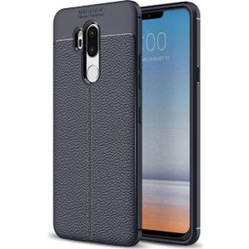 Microsonic LG G7 Deri Dokulu Silikon Lacivert Kılıf